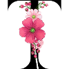 Elegant letter 'T' with flowers