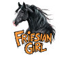 Fière cavalière frisonne