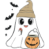 T-shirt fantôme d’Halloween mignon