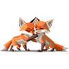 Low-poly Fox Cubs