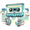 Cassette rétro bande dessinée Design