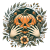 Spooky Pumpkin Wreath Halloween Art
