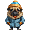 Pug Fall Winter Outfit