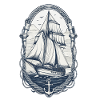 Elegant Sailing Ship Adventure Motif