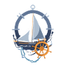 Maritime sailing adventure motif