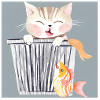 katze mit fisch
