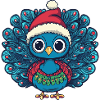 Peacock Bird Christmas Comic