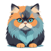 Arte vettoriale del gatto con illustrazione dai colori vivaci