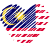Malaysia Flag Heart Design