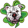 Comic Lucky Bulldog with Ladybug