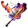Baseball on fire.