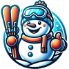 Skiing Snowman