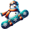 Snowboard snowman winter snowboarder