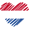 Netherlands Flag Heart Design