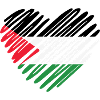 Palestine Flag Heart - Free Palestine