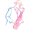 Einzigartiger Jazz-Saxophonist im Retro-Stil