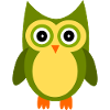green owl bird green