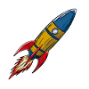 Flying Rocket Spaceship