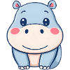 Cute Playful Hippo