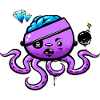 Pirate Octopus with Bomb