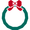 Christmas wreath with red ribbon