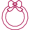 Christmas wreath ribbon icon