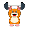 Bodybuilder Hamster Bodybuilding avec barre
