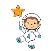 Cute Space Monkey Astronauts Universe