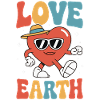 Retro Amor Día de la Tierra Protección del Medio Ambiente Conservación de la Naturaleza