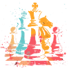 Schachfiguren Retrowave