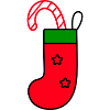 christmas sock with candy cane