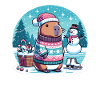 Festive Winter Capybara Christmas