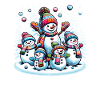 Adorabile pupazzo di neve famiglia inverno