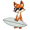 Confident Fox Surfboard Action - Sonnenbrille