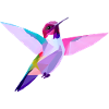 Lebendiger lilaköpfiger Vogel im Flug