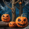 Halloween three pumpkins