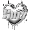 Silver heart metal