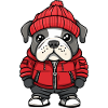 Bulldog Dog Winter