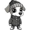 Whippet Dog Winter