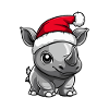 Rhino Christmas Cute