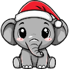 Éléphant Noël Mignon