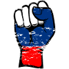 Russia flag fist used