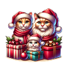 Family Cats Christmas