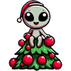 Funny Alien Christmas Tree Whimsical