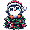 Funny Penguin Christmas Tree Whimsical