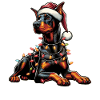 Doberman Dog Christmas Hat Xmas