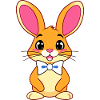 Whimsical Cartoon Rabbit with Pink Ears and Bowtie