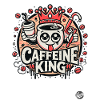 Retro Cartoon-Kaffeetasse: Koffein-König