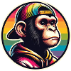 Monkey Hoodie Cap Rainbow