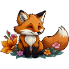 Fox with Flowers - Floral Fox